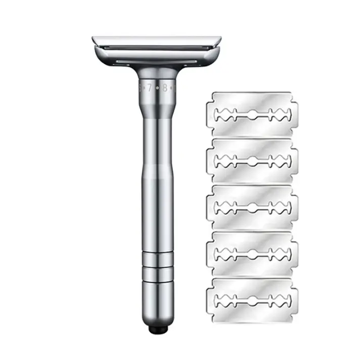 Ajustable Cuchilla De Seguridad Con Sistema De Reemplazo De Hojas Seguro Presiona Para Abrir 1 Cuchilla 5 Hojas Para Hombre Y Mujer - 1