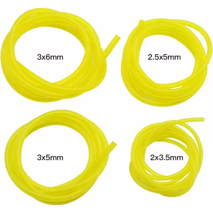 4 Piezas Mangueras de Gasolina Longitud 1,5 m Manguera Universal de Línea de Combustible Herramientas de Jardín Amarillas Transparentes para Soplador Cortacésped Motosierra Accesorios para Cortacésped - 1