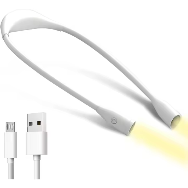 Luz de lectura para el cuello Luz de lectura de libros Luz de trabajo recargable LED Luz de cuello con brazo ajustable de 3 colores - 1