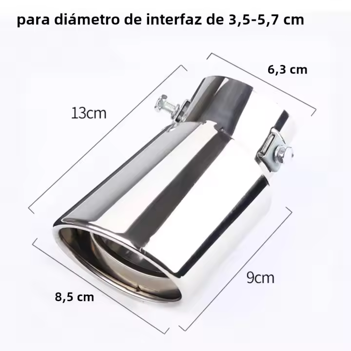 Universal Tubo De Escape Para Coche Acero Inoxidable Tapa De Escape Cromado Accesorios Modificados Para Coche Posición Trasera - 1