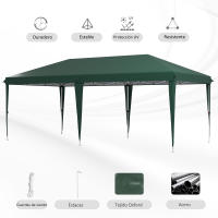 Outsunny Cenador Plegable 6x3 m Carpa de Jardín Portátil con Bolsa de Transporte Tela Oxford Marco de Acero para Exterior Fiestas Camping - details 5