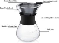 Cafetera de goteo manual de vidrio con filtro permanente (200 ml) - details 0