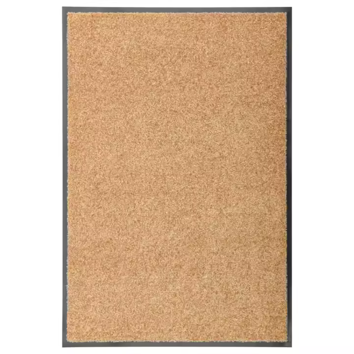 vidaXL Felpudo lavable crema 60x90 cm - 1