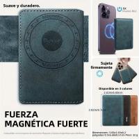 EUCAGR Portafotillas De Crédito Con Protección RFID Funda Magnética Para Teléfono Con 3 Slots De Tarjeta Cuero Sintético Seguro Para ID Y Tarjetas Regalo Para Hombres - details 4