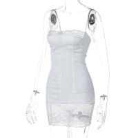 Vestido Mini Elegante De Verano Hugcitar 2024 Sin Mangas De Encaje Y Patchwork Espalda Descubierta Para Mujer Vestimenta Para Bodas Y Fiestas De Cumpleaños Estilo Y2K - details 2