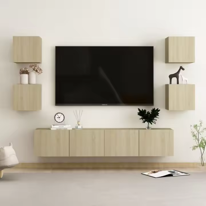 vidaXL Juego de muebles de salón 6 piezas roble Sonoma - 1