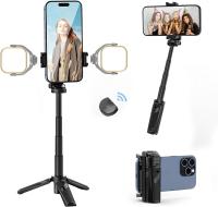 Ulanzi Trípode para Móvil JJ02-B con Agarre Extensible, Mando de Bolsillo, Obturador Inalámbrico, Zapata Fría, hasta 38 cm - details 0