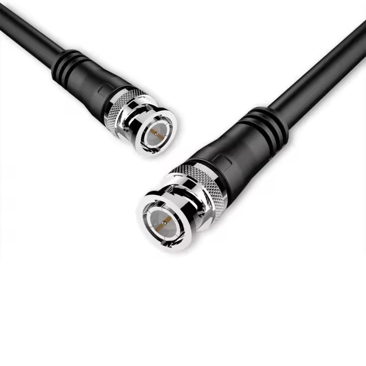 CABLEPELADO Cable BNC RG 58 | BNC Macho a BNC Macho | Impedancia de 50 ohmios | Apto para la transmisión de señales de vídeo y Audio de Alta frecuencia | Negro | 50 cm - 1