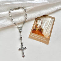 Pulsera De Perla De Vidrio Para Bebé 6/8mm Rosario Mini Cruz Cadena De Dedo Religiosa Regalo Eucarístico Unisex Clásica - details 6