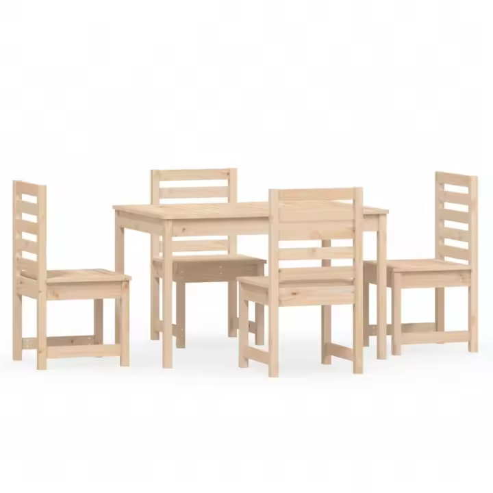 vidaXL Juego de comedor de jardín 5 piezas madera maciza de pino - 1