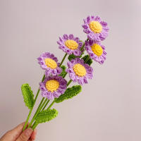 Flores Creativas De Hilo Tejido a Mano En Estilo Margarita Para Decoración De Fiesta Boda Regalo DIY Sin Personalización - details 5