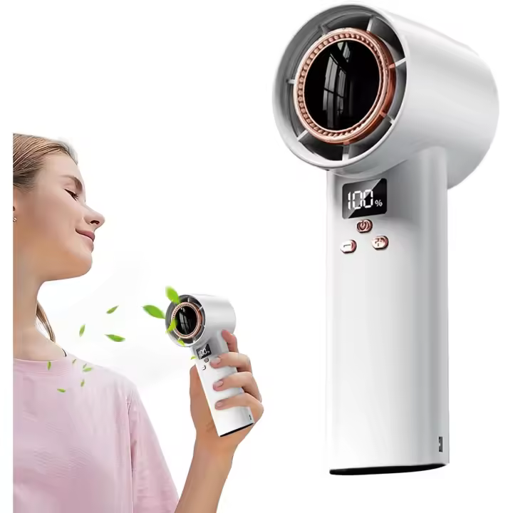Portátil 2025 Recargable USB with Pantalla Digital LCD - Ventilador de Mano Ajustable 100 Velocidades Ajustables, Soporte Turbo Y 3 Modos - Enfriador Silencioso para Exterior, Camping, Deportes, Eventos, Oficina y Viajes - 1