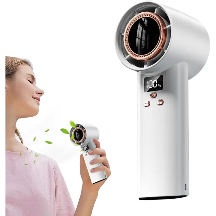 Portátil 2025 Recargable USB with Pantalla Digital LCD - Ventilador de Mano Ajustable 100 Velocidades Ajustables, Soporte Turbo Y 3 Modos - Enfriador Silencioso para Exterior, Camping, Deportes, Eventos, Oficina y Viajes - 1