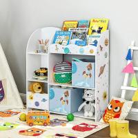 Estantería infantil blanca, organizador multifuncional para juguetes y libros de niños, con 2 cajas, gran capacidad, tema universal, para dormitorio y salón - details 2