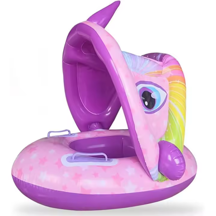 Flotador de piscina de Unicornio para Bebé, Con dosel extraíble, inflable, apto para bebés de 6 A 30 meses. - 1