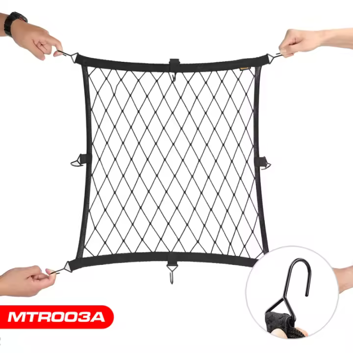 Bolsa De Red Elástica Para Casco De Motocicleta Con 8 Ganchos Universal Almacenamiento De Equipaje De Motor Unisex - 1