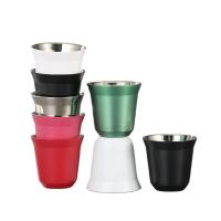 Taza De Café Expresso De Acero Inoxidable De Doble Capa 80ml Con Tapa Isolante Para Nespresso Pixie Taza Termo De Forma Lindo Para Capsula - details 0