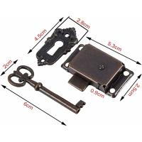 Cerradura de Puerta de Gabinete Antigua, juego de cerradura Antigua, accesorios de hardware para muebles, vintage cerradura, juego de cerradura Antigua, decorative cerradura with Llave y Tornillo, para buzón, taquilla, caja de Herramientas - details 0