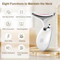 Masajeador De Lifting Facial Y Cuello EMS Con Luz Roja LED Teoría De Photon Antiarrugas Rejuvenecimiento De La Piel Ajuste De Doble Mentón - details 6