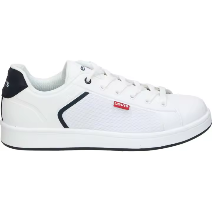 LEVI'S KIDS | Zapatillas Casual Levi’s Boulevard 2.0 para Niño – Deportiva en Color Blanco con Detalles en Azul Marino – Sneakers con Cordones – Casual – Urbano – Cómodas y Versátiles – Moda - 1