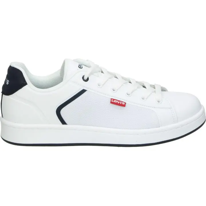 LEVI'S KIDS | Zapatillas Casual Levi’s Boulevard 2.0 para Niño – Deportiva en Color Blanco con Detalles en Azul Marino – Sneakers con Cordones – Casual – Urbano – Cómodas y Versátiles – Moda - 1