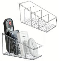 Porta Control Remoto De Plástico Transparente Con 4 Compartimentos Organizador De Escritorio Para Uso En Casa Y Oficina - details 2