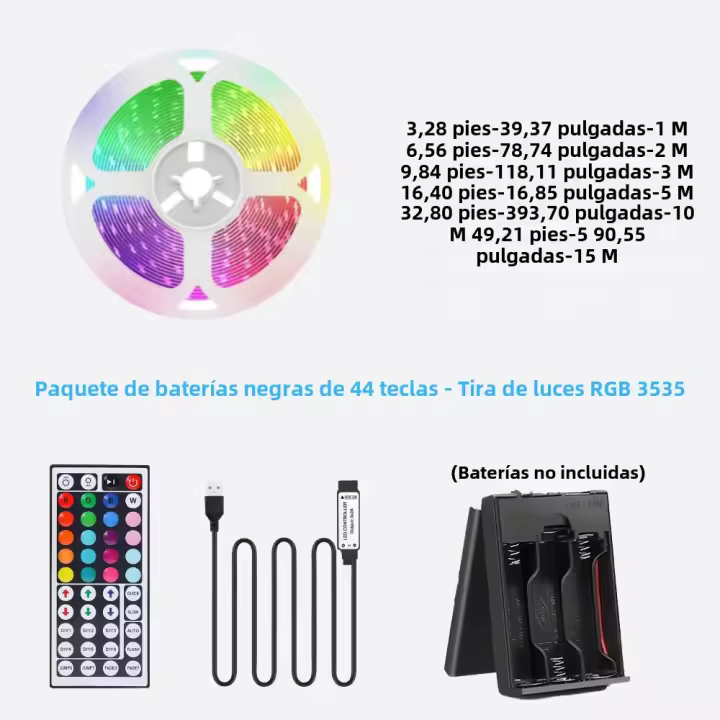 Tira De LED RGB 5V 3535 Sin Batería Pero Con Socket USB Para Iluminación De TV Decoración Interior No Impermeable Para Sala De Estar - 1