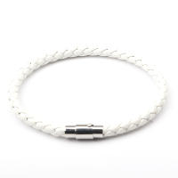 Pulsera De Cuero Para Hombres Y Mujeres Diseño Sencillo Con Botón De Acero Inoxidable Multicolor Regalo De Día De San Valentín Joyería Para Muñeca - details 5