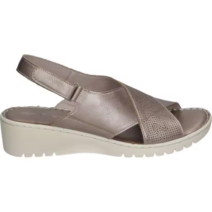 CALZAZUL | Sandalias para Mujer – Sandalias en Color Bronce – Sandalias con Plataforma de Cuña – Sandalias con Tacón – Sandalias con Velcro – Sandalias de Piel – Estilo Casual – Cómodas y de Alta Calidad – Modelo 671 - 1