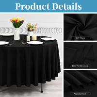Mantel Redondo De Seda Blanca Resistente Al Agua Para Boda Cubierta De Overlay Brillante Y Suave Para Banquete Decoración De Mesa - details 18