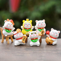 6pcs Estatua De Gato Chino Mini Decoración De Escritorio Para Dormitorio Y Sala De Estar Adorno De Hogar Material PVC - details 13