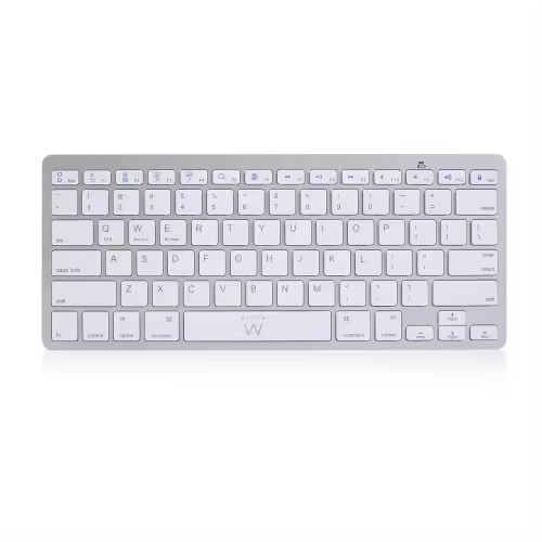 Ewent EW3161 teclado Bluetooth QWERTY Español Plata, Blanco - 1