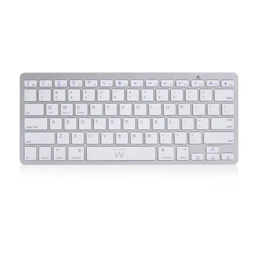 Ewent EW3161 teclado Bluetooth QWERTY Español Plata, Blanco - 1
