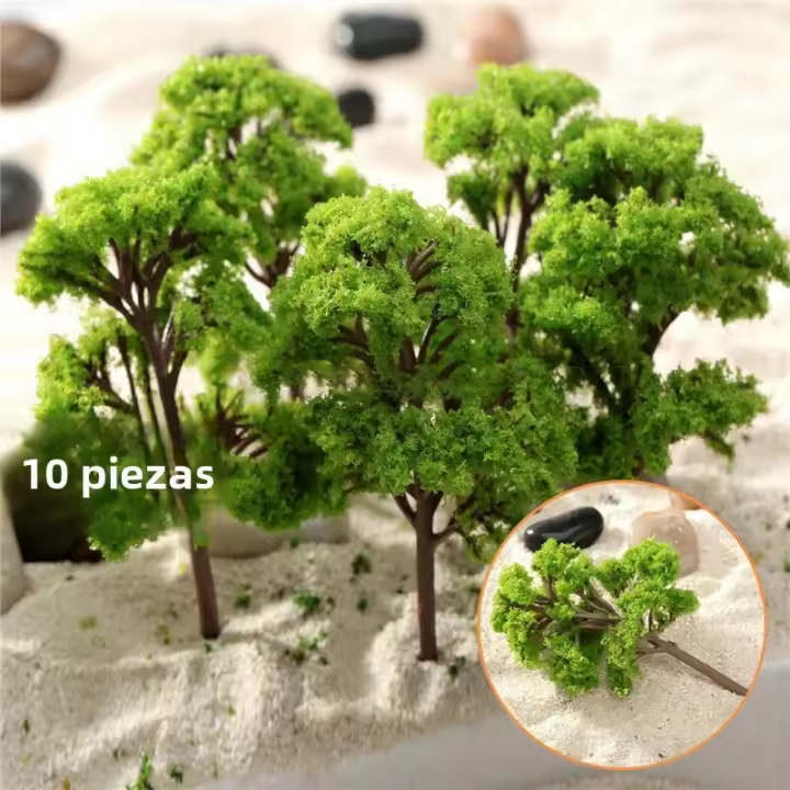 10 Piezas De Árboles De Modelo Decoración 4CM Escenario De Ferrocarril Para Dioramas Decoración De Escala Para Sala De Estar Cocina De Casa - 1