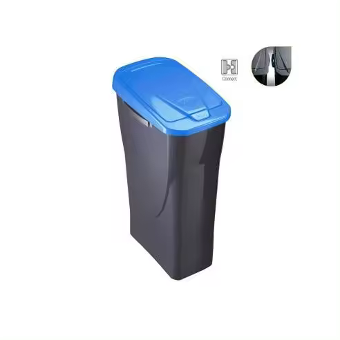 MONDEX Cubo de Basura Ecobin 25L con Tapa Azul 21,5x36x51cm - MONDEX - 77229 Cubo de basura con tapa Limpieza Cubos Basura - 1