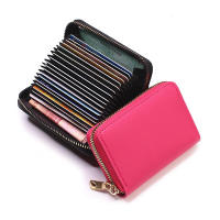 Cartera De Tarjetas De Negocio Para Hombres Y Mujeres En Gris PU Cuero Protegido Monedero Con Cierre De Cremallera 20 Espacios Para Tarjetas - details 23
