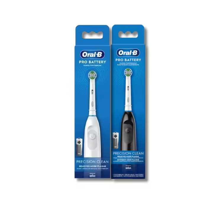 Paquete De Dos Cepillos De Dientes Oral B Pro Battery Power Oral-b Precision Clean Eléctrico Blanco y Negro - 1
