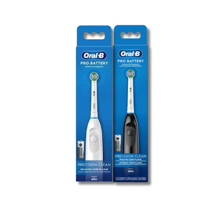 Paquete De Dos Cepillos De Dientes Oral B Pro Battery Power Oral-b Precision Clean Eléctrico Blanco y Negro - 1