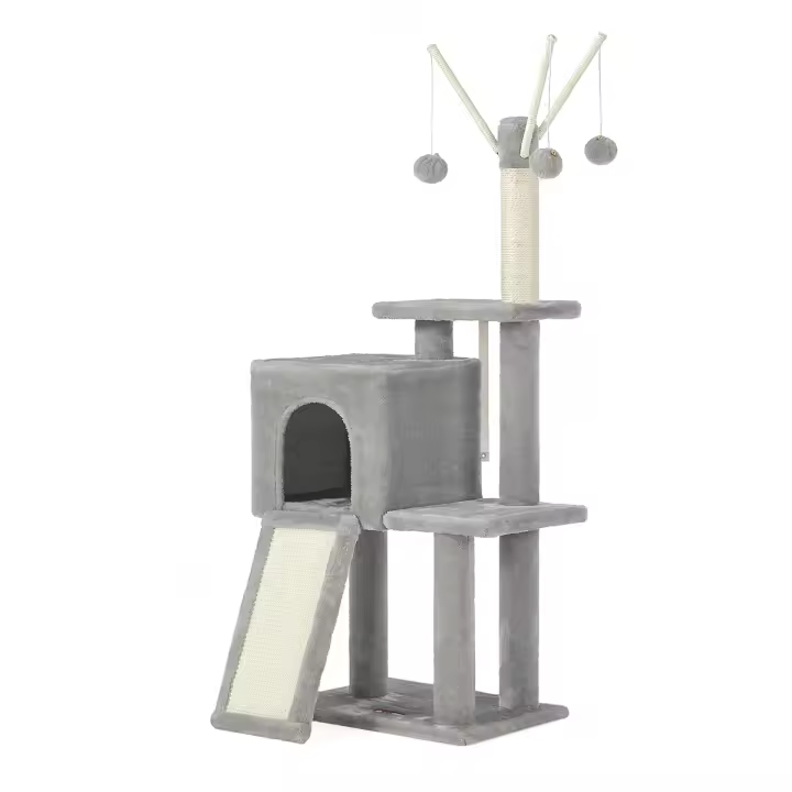 FEANDREA Árbol de Gatos, Torre de Juegos, Gatito, Gris Claro/Gris Antracita - 1
