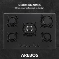 AREBOS Placa de Gas de 5 Quemadores 70 Cm de Placa Cerámico - Potente Cocina de Gas - details 9