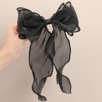 Pinza Para El Cabello De Organza Blanca Con Lazo Flotante Para Mujeres Y Niñas Material De Raya Accesorio De Cabello De Alta Calidad - details 1
