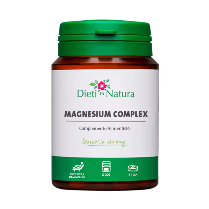Dieti Natura Magnesio complex- 4 tipos de Magnesio y Vitamina B6. Reduce la fatiga y el estrés 200 cápsulas - 1