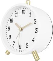 Reloj Despertador Analógico Silencioso, Metal Blanco Leche Classic with Luz Nocturna, Reloj de Mesa Moderno para Mesilla Dormitory 11cm - details 4