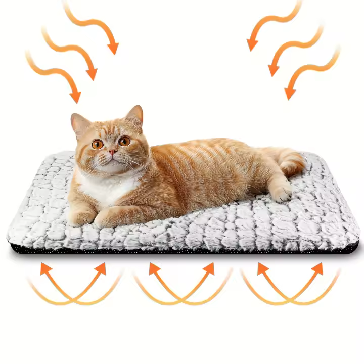 Cama Calentadora Para Gatos Y Perros Auto-caliente Suave Plush Anti-deslizante Para Interior Y Exterior Alfombra Caliente Para Mascotas - 1