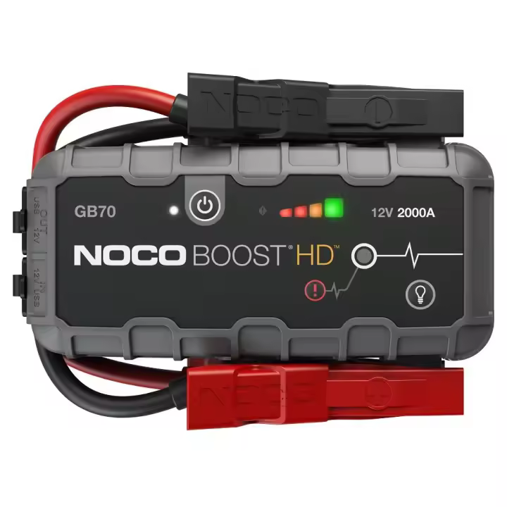 NOCO Boost GB70: Arrancador de Batería de Litio de 2000A UltraSafe – Antichispas y Protección contra Polaridad Inversa – Power Bank USB y Linterna LED – para Motores de Gasolina 8,0L y Diésel 6,0L - 1
