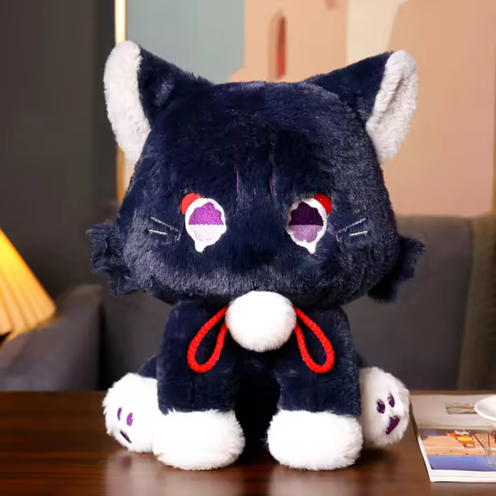 Muñeco De Peluche Gato Anime Genshin Impact Wanderer Mascota Scaramouche Juguete Para Niños Muñeco De Cosplay Regalo De Peluche Suave Para Adultos Y Niños - 1