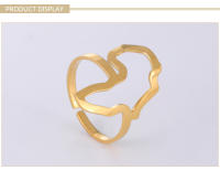 Anillo Abierto De Acero Inoxidable Con Mapa De Africa En Color Dorado Para Mujeres Y Niñas Joyería Étnica Cultural De Moda Regalo - details 5