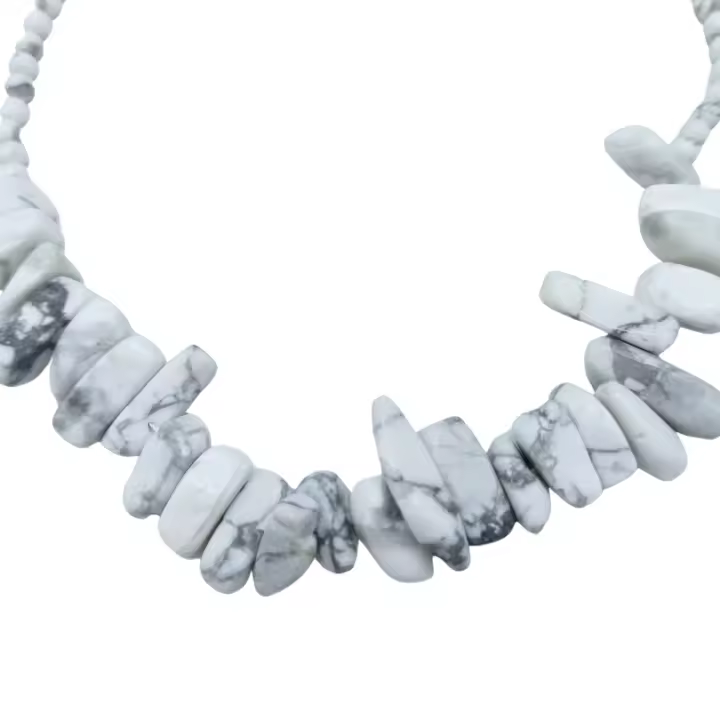 VivaEsencia – Collar de Jaspe Blanco Natural Hecho a Mano | Armoniza emociones, aporta claridad mental y paz interior | Estilo Boho con energía protectora para rituales, meditación y bienestar diario - 1