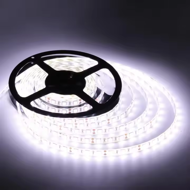 Tiras de luces LED flexibles, tiras LED, impermeables, tiras de luces LED de 12 voltios, paquete de 16,4 pies/5 m, para decoración de fiestas, interiores y exteriores (blanco) - 1