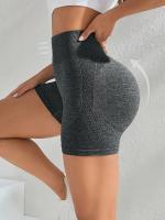 Shorts De Yoga De Cintura Alta Sin Costuras Estirables Para Correr Deporte Mujer Activewear Corto Color Sólido Sin Bolsillos - details 18
